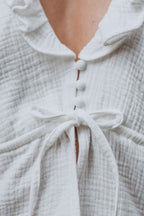 BLOUSE TIPHAINE BLANC COTON - Saaj Paris - The Bradery
