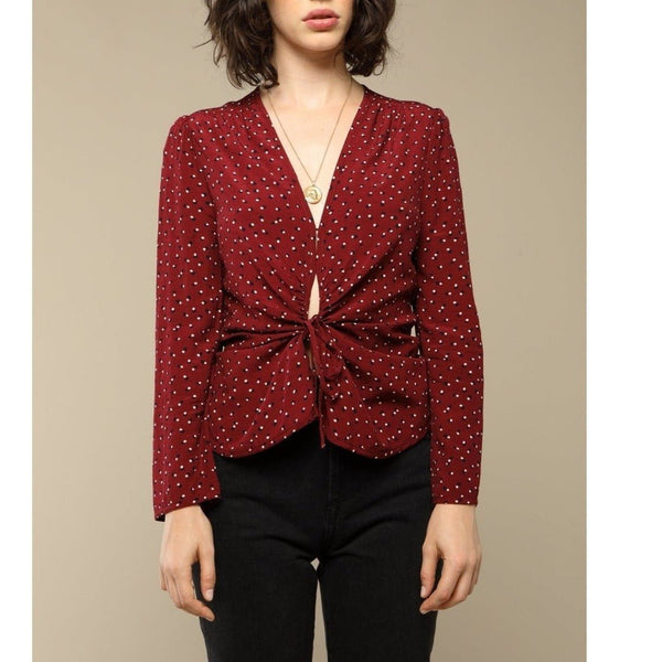 Blouse Yasmine - Pois Bordeaux - Rouje* - The Bradery
