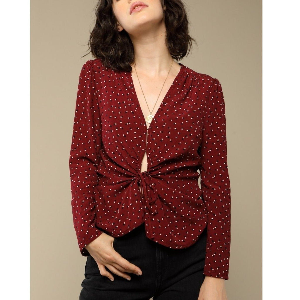 Blouse Yasmine - Pois Bordeaux - Rouje* - The Bradery