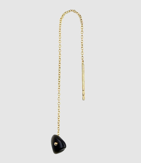 Mon Precieux Gem - Boucle D'Oreille Chaîne Courte Pépite Onyx (Vendue À L'Unité) - Femme