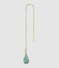 Mon Precieux Gem - Boucle D'Oreille Chaîne Courte Goutte Turquoise (Vendue À L'Unité) - Femme