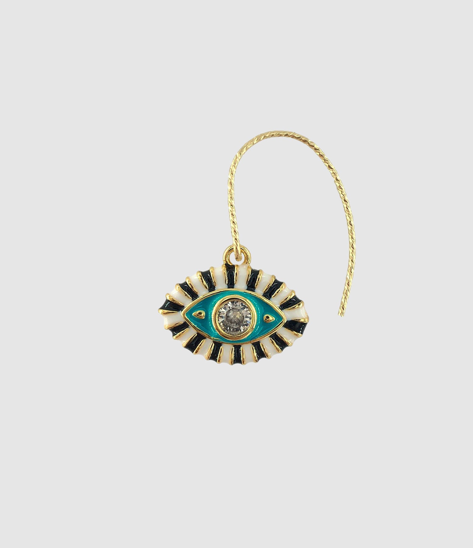 Mon Precieux Gem - Boucle D'Oreille Œil Protecteur Bleu Noir (Vendue À L'Unité) - Femme