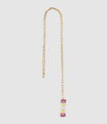 Mon Precieux Gem - Boucle D'Oreille Chaîne Courte Rang Saphir Rose Jaune (Vendue À L'Unité) - Femme