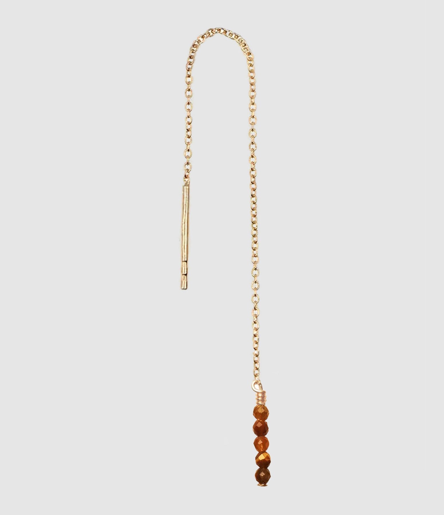 Mon Precieux Gem - Boucle D'Oreille Chaîne Courte Rang Œil De Tigre (Vendue À L'Unité) - Femme