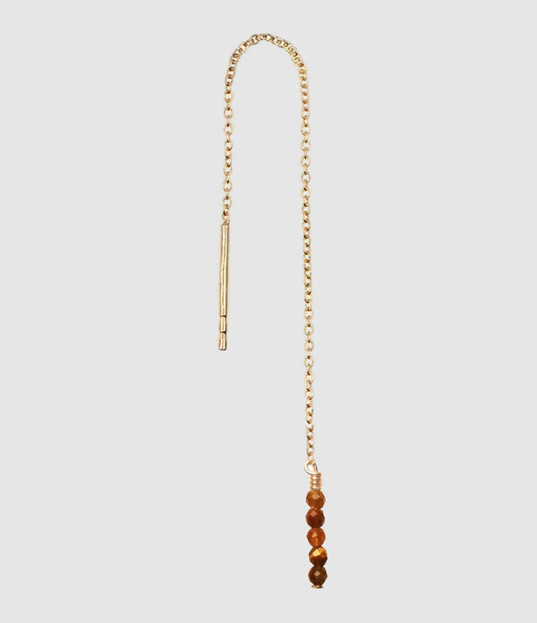 Mon Precieux Gem - Boucle D'Oreille Chaîne Courte Rang Œil De Tigre (Vendue À L'Unité) - Femme