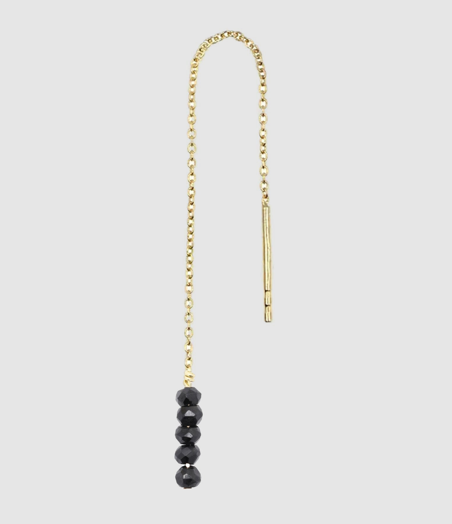 Mon Precieux Gem - Boucle D'Oreille Chaîne Courte Rang Onyx (Vendue À L'Unité) - Femme