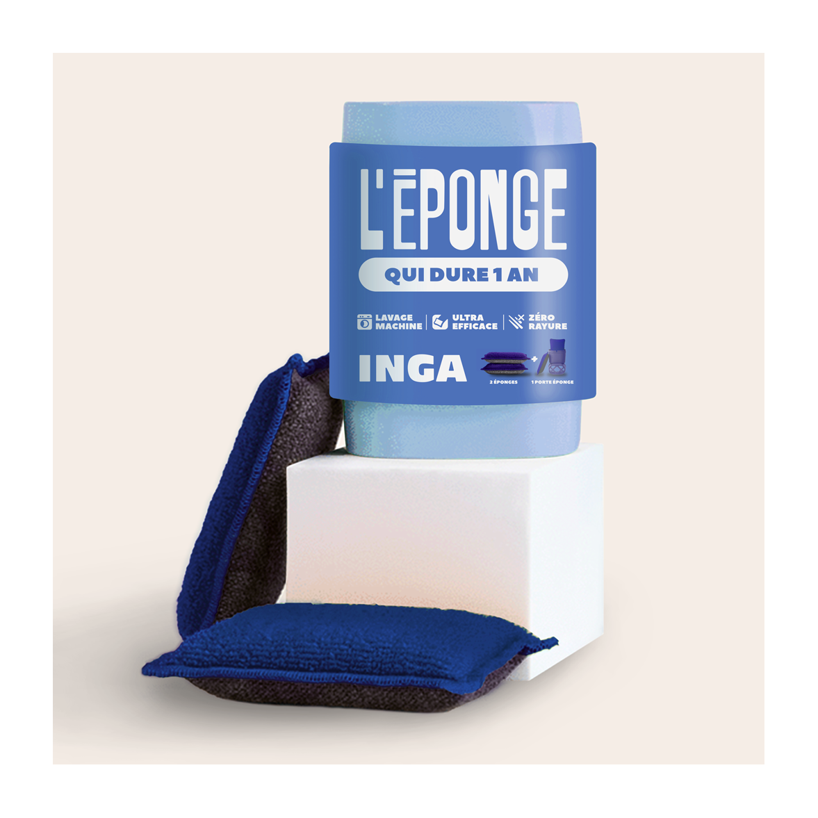 Duo D'Éponges Lavables (avec ou sans support)