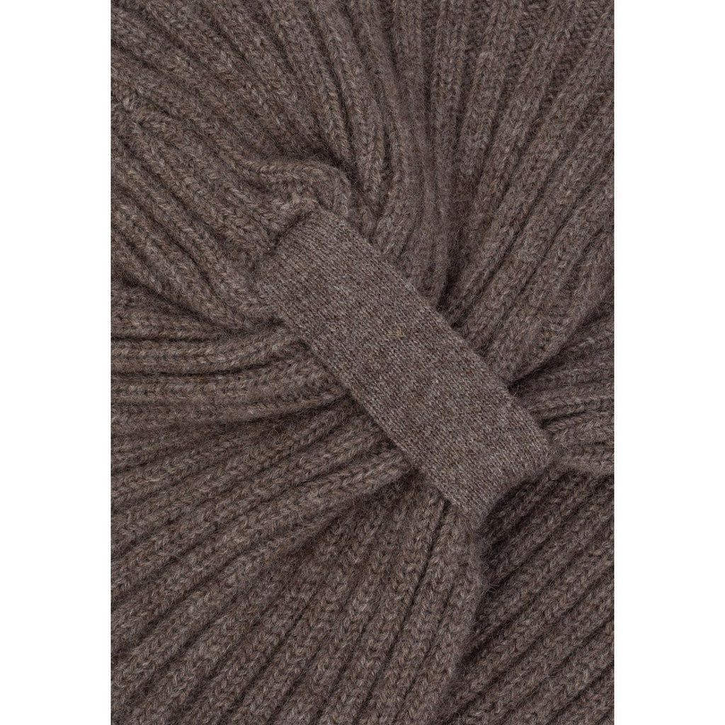 Bonnet Sile Taupe, 100% Cachemire, 6 Fils, 2-2 Rib - Accessoires - Perfect Cashmere - The Bradery