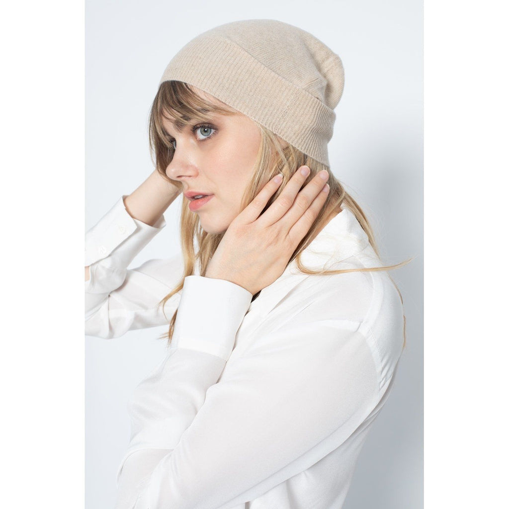 Bonnet Style 1 Faith Beige, 100% Cachemire, 2 Fils, Jersey - Accessoires - Perfect Cashmere - The Bradery