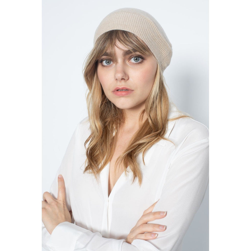 Bonnet Style 1 Faith Beige, 100% Cachemire, 2 Fils, Jersey - Accessoires - Perfect Cashmere - The Bradery