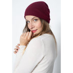 Bonnet Style 2 June Burgundy, 100% Cachemire, 2 Fils, Jersey - Accessoires - Perfect Cashmere - The Bradery