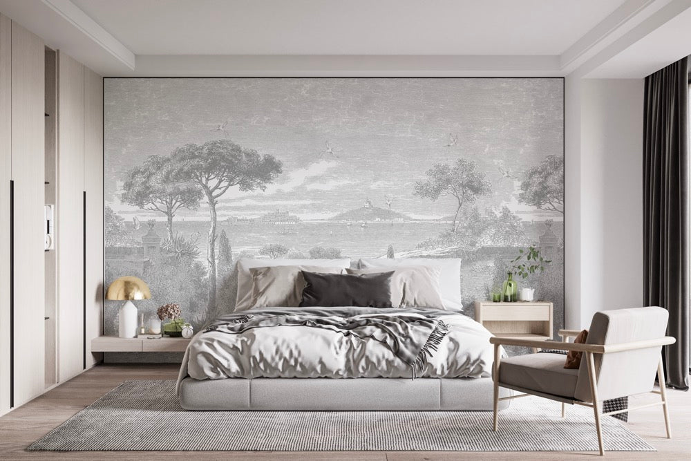 Fresque Bord de Mer - Grisaille