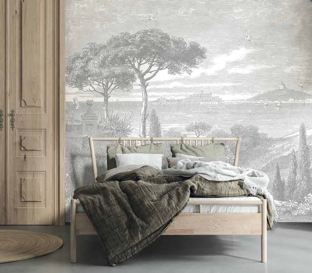 Fresque Bord de Mer - Grisaille