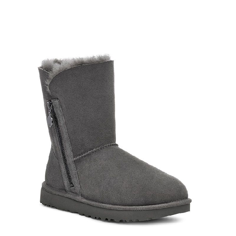 Bottes Bailey Zip Short - Gris - Femme - UGG - The Bradery