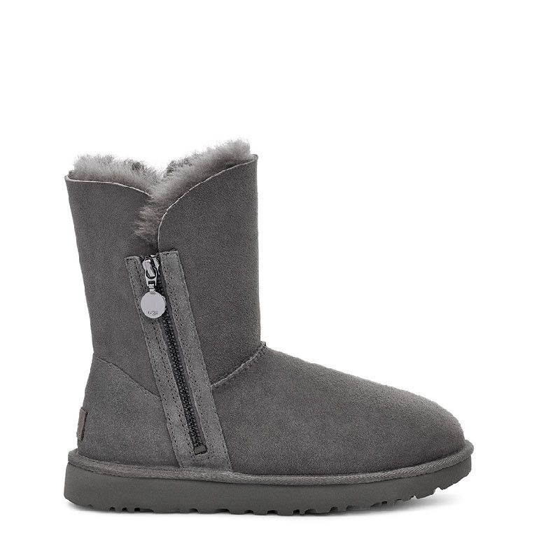 Bottes Bailey Zip Short - Gris - Femme - UGG - The Bradery