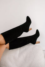 Bottes Orenda Veau Velours - Black - Plume Paris - The Bradery