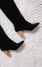 Bottes Orenda Veau Velours - Black - Plume Paris - The Bradery