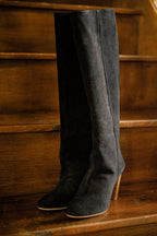 Bottes Orenda Veau Velours - Black - Plume Paris - The Bradery