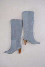 Bottes Orenda Veau Velours - Bleu - Gris - Plume Paris - The Bradery