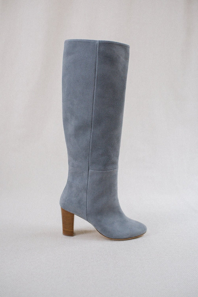 Bottes Orenda Veau Velours - Bleu - Gris - Plume Paris - The Bradery