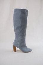 Bottes Orenda Veau Velours - Bleu - Gris - Plume Paris - The Bradery