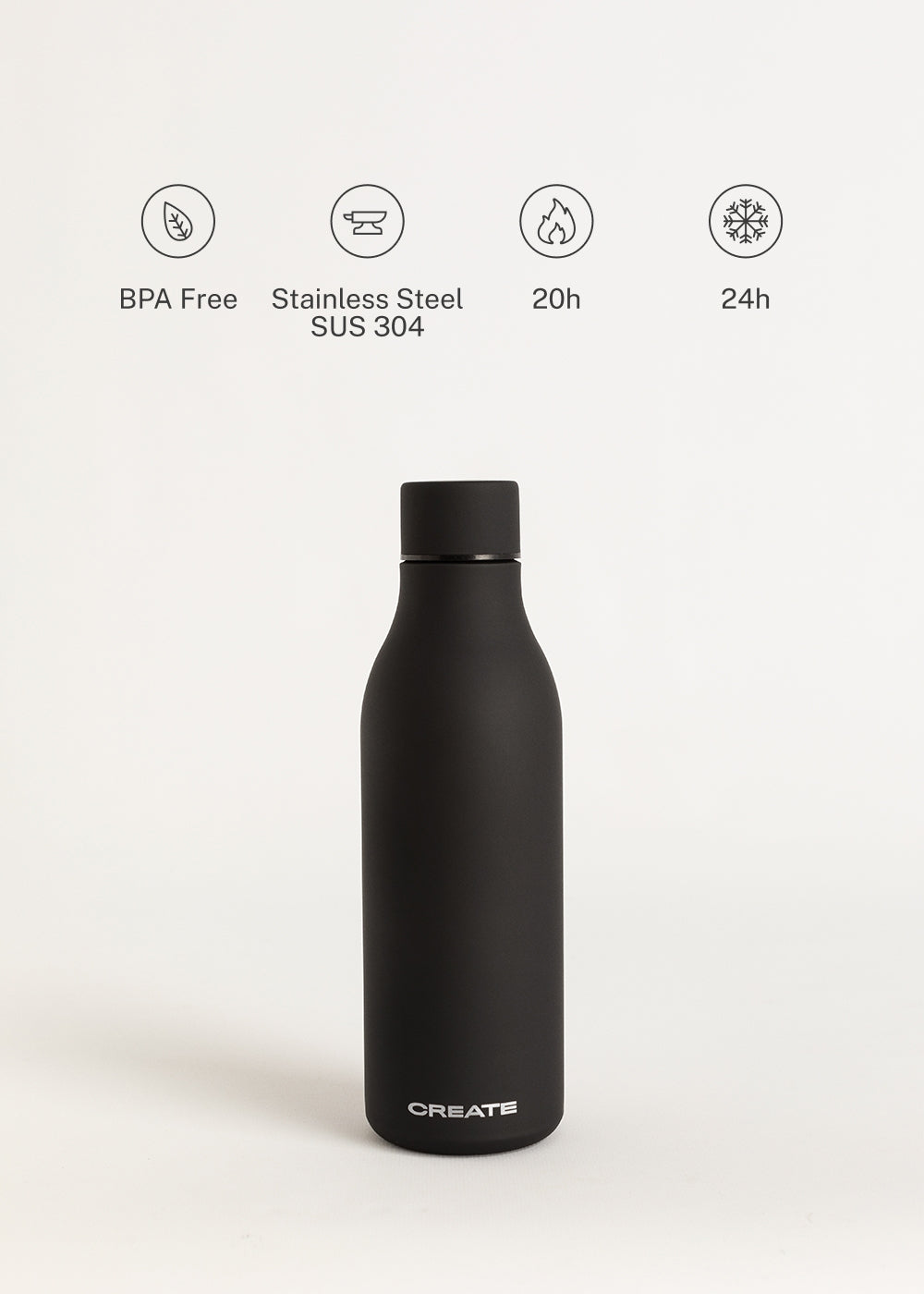 Bottle Studio - Bouteille Thermos En Acier Inoxydable 550Ml - Noir