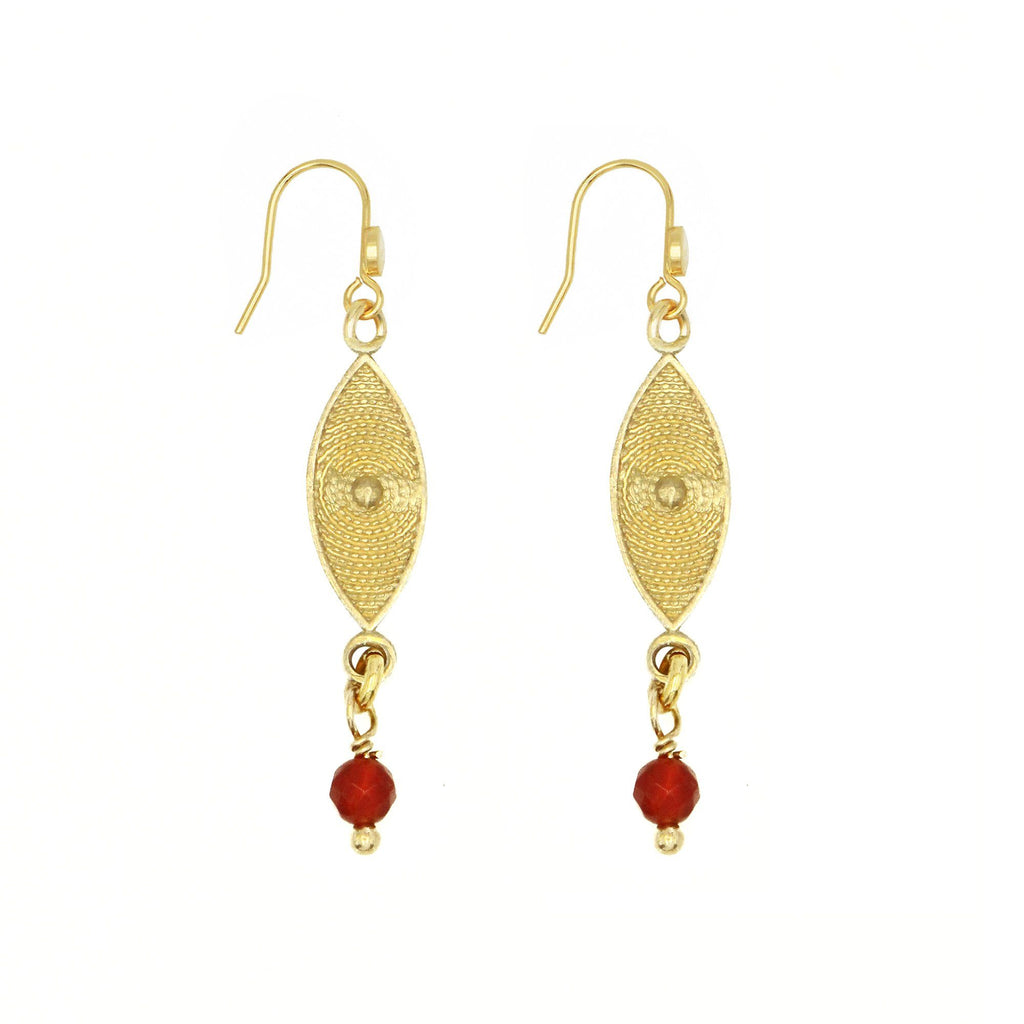 Boucles D'Oreilles Mini Eyes Grenat - Or/ Grenat Boucles d'Oreilles Nilaï