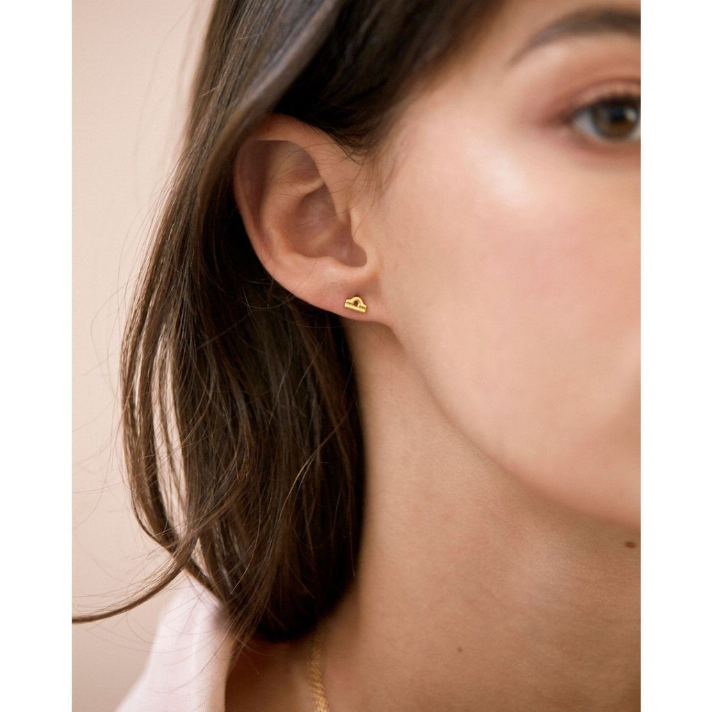 Boucles D’Oreilles Zodiaque Balance Or Jaune - Boucles D’Oreilles - Waekura - The Bradery
