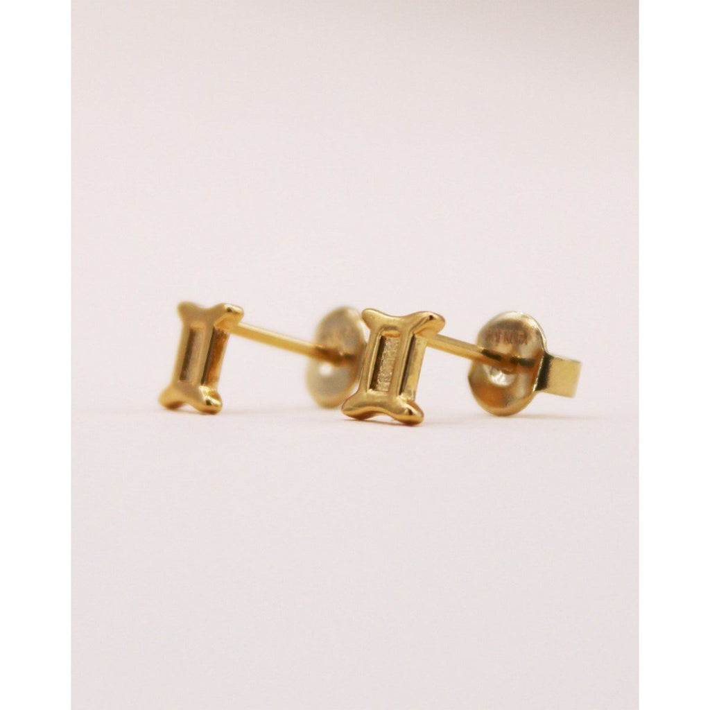 Boucles D’Oreilles Zodiaque Gémeaux Or Jaune - Boucles D’Oreilles - Waekura - The Bradery