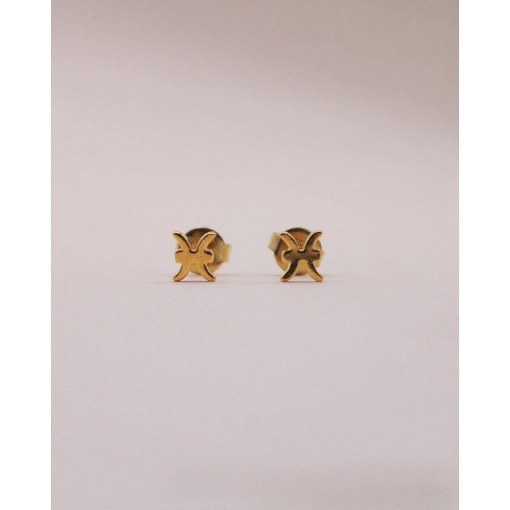 Boucles D’Oreilles Zodiaque Poisson Or Jaune - Boucles D’Oreilles - Waekura - The Bradery