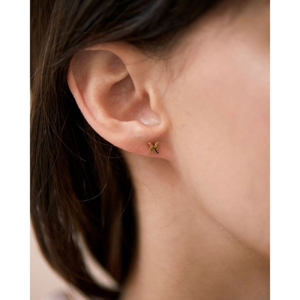 Boucles D’Oreilles Zodiaque Poisson Or Jaune - Boucles D’Oreilles - Waekura - The Bradery