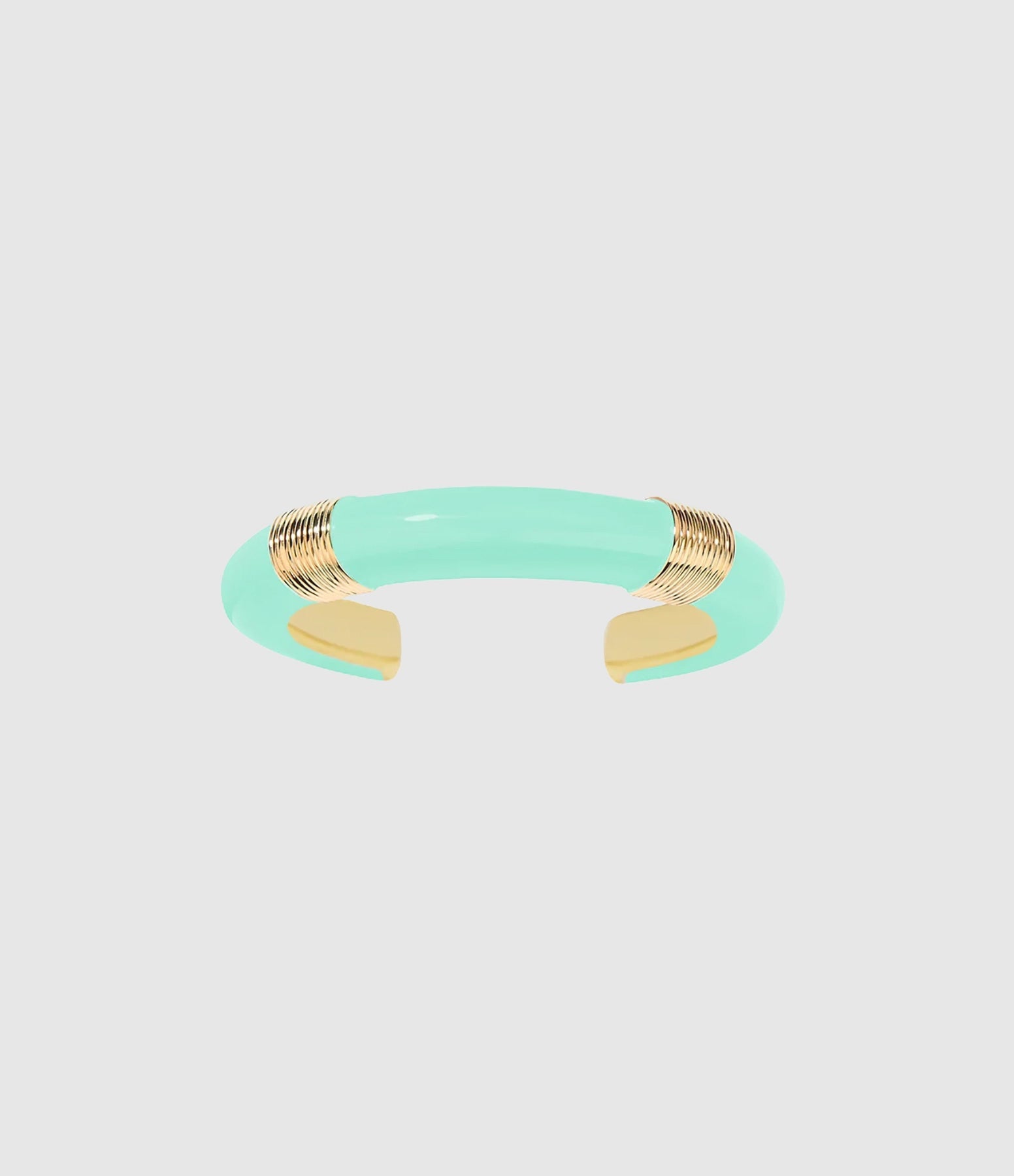 Aurelie Bidermann - Jonc Katt Résine Baby Blue Métal Doré - Femme