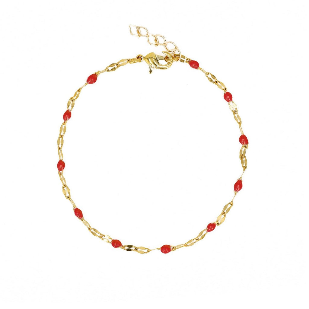 Bracelet Tuttifrutti - Or / Rouge - Nilaï - The Bradery