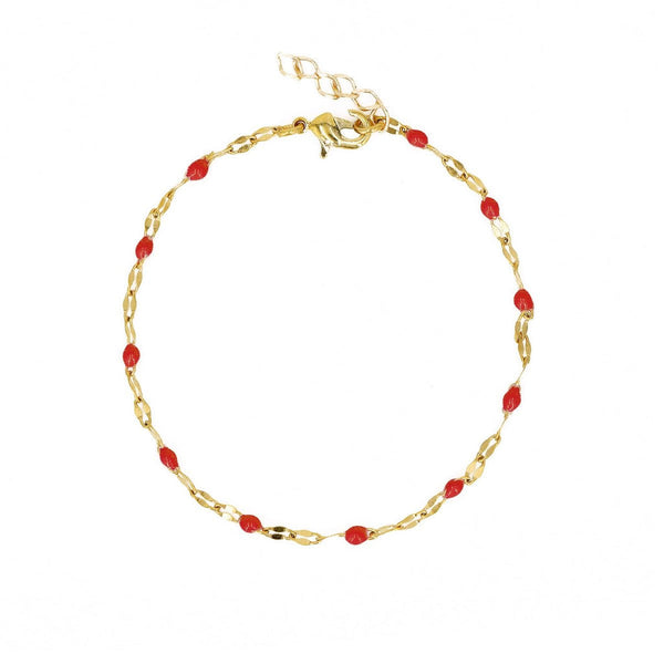 Bracelet Tuttifrutti - Or / Rouge - Nilaï - The Bradery