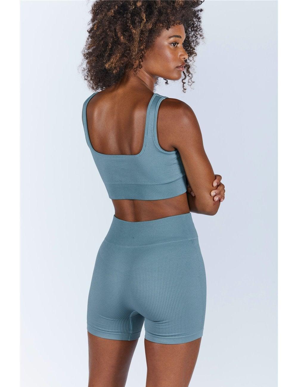 Brassière de Sport Maintien Fort vert vu de dos