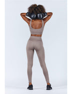 Brassière de Sport Maintien Fort gris vu de dos