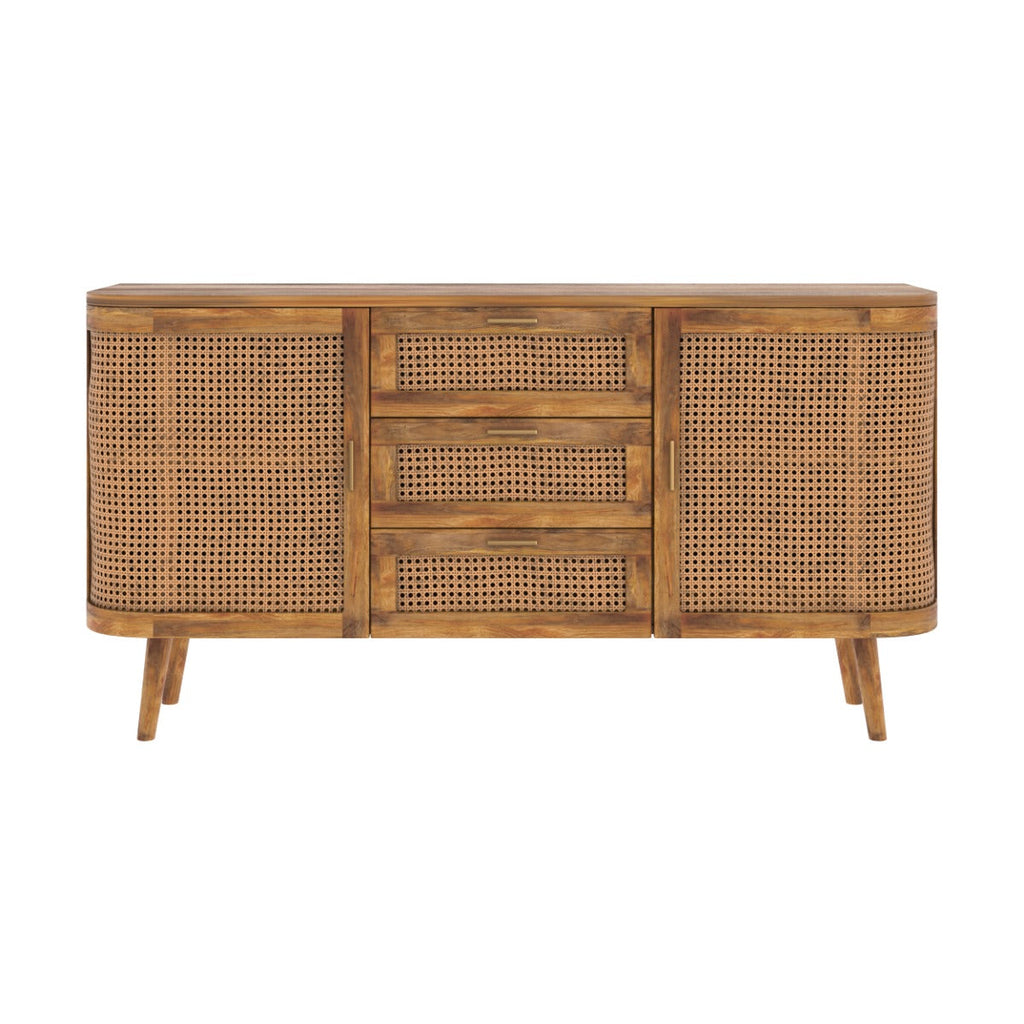 buffet 2 portes et 3 tiroirs en cannage wendy