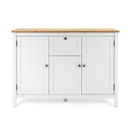 Buffet 3 Portes 1 Tiroir L120 cm - Décor Blanc - Bergen - Blanc