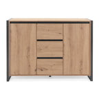 Buffet Industriel 2 Portes 3 Tiroirs L120 cm - Denver - Décor Bois
