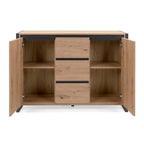 Buffet Industriel 2 Portes 3 Tiroirs L120 cm - Denver - Décor Bois