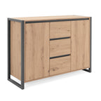 Buffet Industriel 2 Portes 3 Tiroirs L120 cm - Denver - Décor Bois