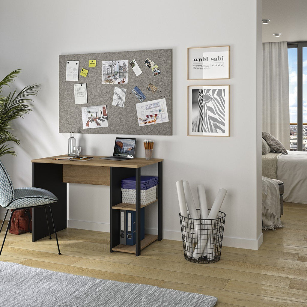 Bureau Industriel Avec Étagères L107 cm - Soan - Décor Bois