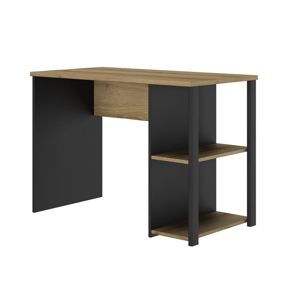 Bureau Industriel Avec Étagères L107 cm - Soan - Décor Bois