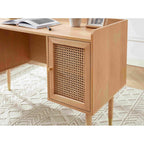 Bureau Leon - Chêne Et Cannage Rotin
