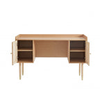 Bureau Leon - Chêne Et Cannage Rotin