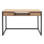 Bureau Mural Industriel 2 Tiroirs L120 cm - Denver - Décor Bois