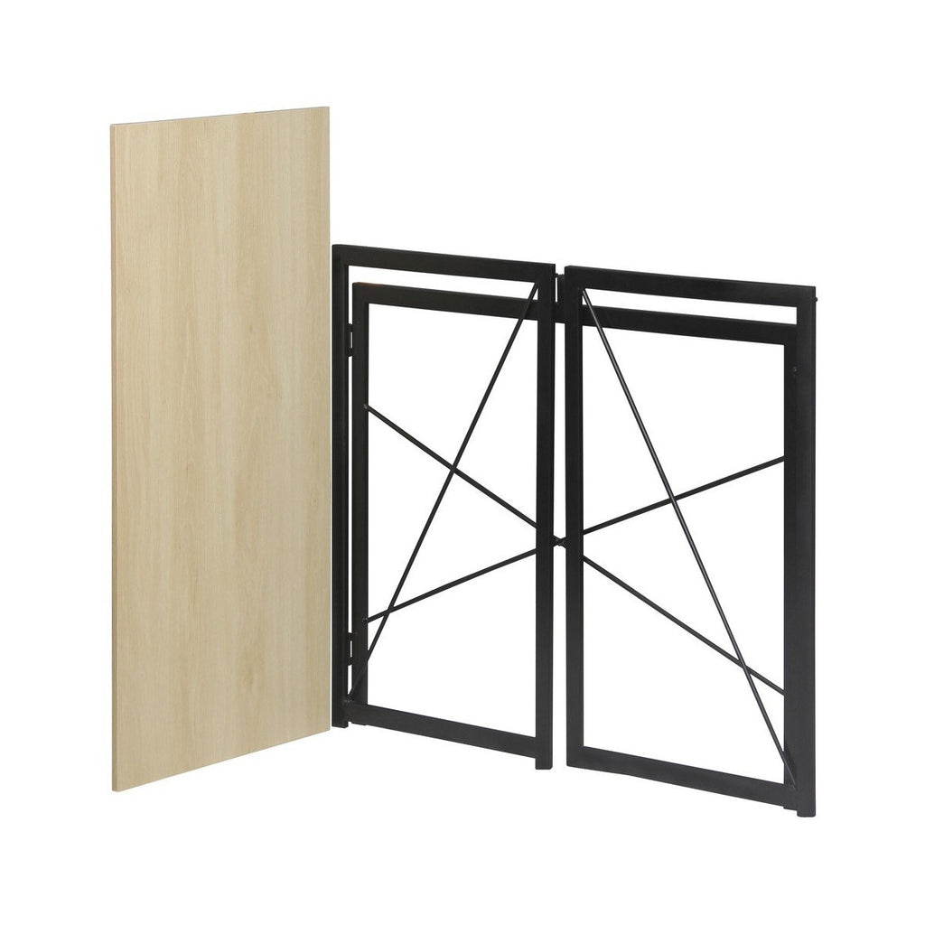Bureau Pliable Style Industriel - Longueur 100 cm - Décor Bois