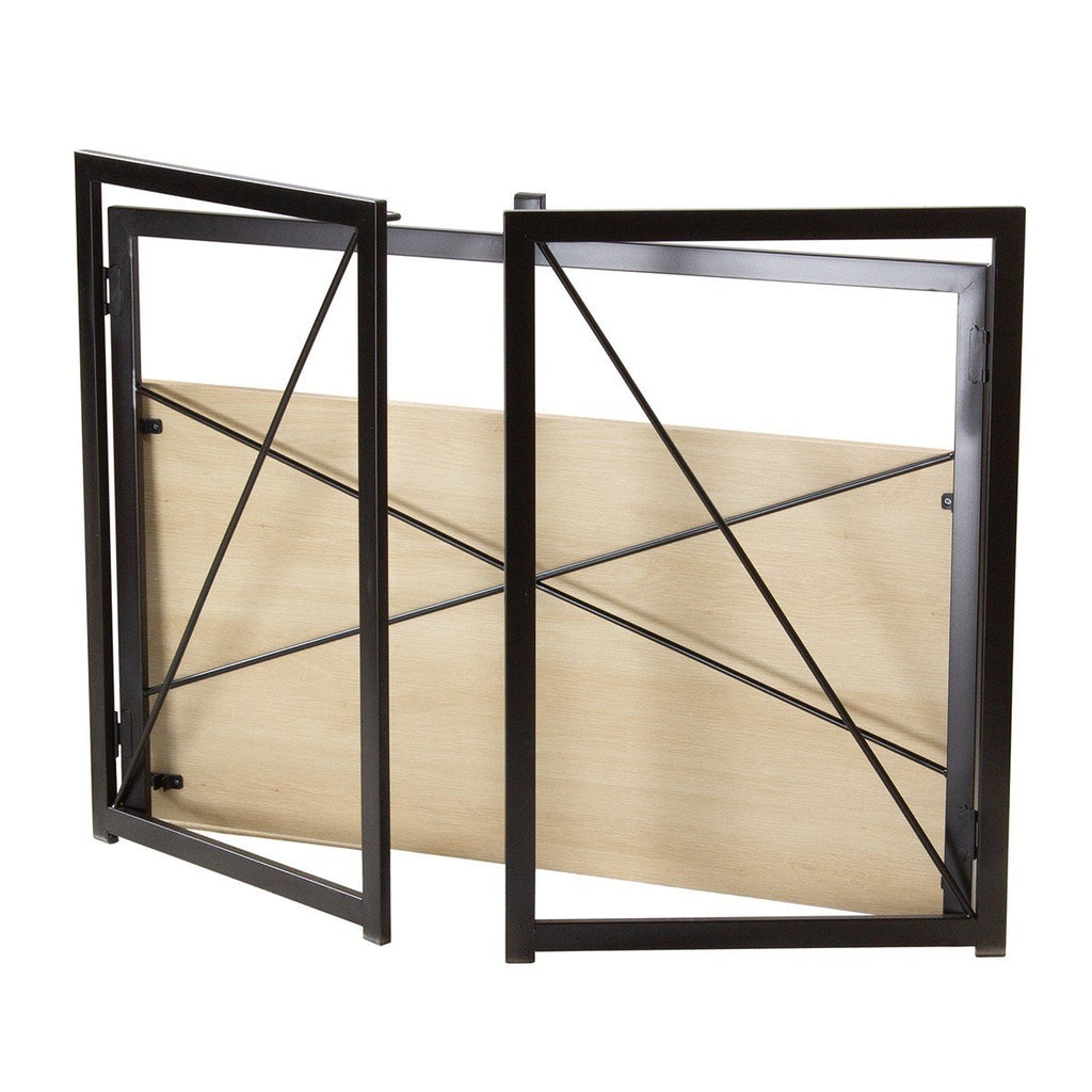 Bureau Pliable Style Industriel - Longueur 100 cm - Décor Bois