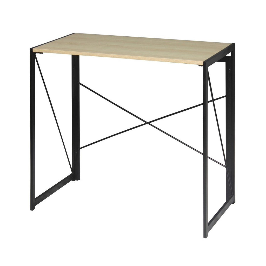 Bureau Pliable Style Industriel - Longueur 100 cm - Décor Bois