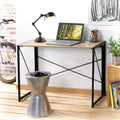 Bureau Pliable Style Industriel - Longueur 100 cm - Décor Bois